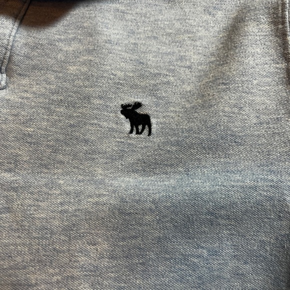 Abercrombie & Fitch Baby Blue Polo Logo Men's Medium Preppy Academia - Picture 3 of 7